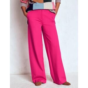 Boden Belgravia Ponte Pants Vibrant Pink Trousers Wide Leg size 8P